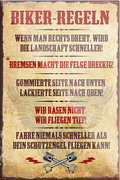 4252024231175	Schilderstore24	 ''Biker Regeln wenn man rechts dreht''Schilderstore24 Blechschilder sind perfekt als Geschenk zu Weihnachten, Geburtstage, Feiern, Partys, Grillabende, Namenstag, Feiertag, Mädelsabend, Hochzeit. Jederzeit stilvoll im Wohnzimmer, Partykeller, Garage, Praxis, Büro, Café, Hauseingang Mechaniker Auto Motorrad Werkstatt auto werkstatt tüfteln schrauber