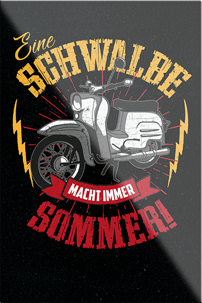 4252024231182	Schilderstore24	 ''Eine Schwalbe macht immer Sommer''Schilderstore24 Blechschilder sind perfekt als Geschenk zu Weihnachten, Geburtstage, Feiern, Partys, Grillabende, Namenstag, Feiertag, Mädelsabend, Hochzeit. Jederzeit stilvoll im Wohnzimmer, Partykeller, Garage, Praxis, Büro, Café, Hauseingang Mechaniker Auto Motorrad Werkstatt auto werkstatt tüfteln schrauber