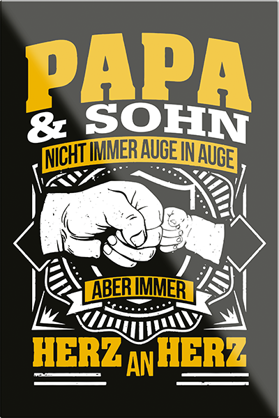 4252024230093	Schilderstore24	 ''Papa & Sohn Herz an Herz''Schilderstore24 Blechschilder sind perfekt als Geschenk zu Weihnachten, Geburtstage, Feiern, Partys, Grillabende, Namenstag, Feiertag, Mädelsabend, Hochzeit. Jederzeit stilvoll im Wohnzimmer, Partykeller, Garage, Praxis, Büro, Café, Hauseingang Familie Zuhause Eltern Geschwister oma opa familie mama papa geschwister