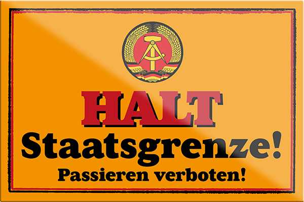 4252024205510	Schilderstore24	 ''Halt Staatsgrenze''Schilderstore24 Blechschilder sind perfekt als Geschenk zu Weihnachten, Geburtstage, Feiern, Partys, Grillabende, Namenstag, Feiertag, Mädelsabend, Hochzeit. Jederzeit stilvoll im Wohnzimmer, Partykeller, Garage, Praxis, Büro, Café, Hauseingang Sarkasmus Ironie Funny Schwarzer Humor faul dumm fun rente lästern teufel