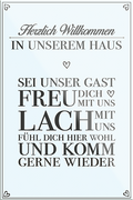 4252024230758	Schilderstore24	 ''Herzlich Willkommen in unserem Haus''Schilderstore24 Blechschilder sind perfekt als Geschenk zu Weihnachten, Geburtstage, Feiern, Partys, Grillabende, Namenstag, Feiertag, Mädelsabend, Hochzeit. Jederzeit stilvoll im Wohnzimmer, Partykeller, Garage, Praxis, Büro, Café, Hauseingang Küche Haushalt Willkommen Eigenheim heim essen haus kochen herzlich Zuhause putzen