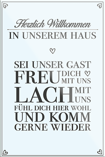 4252024230758	Schilderstore24	 ''Herzlich Willkommen in unserem Haus''Schilderstore24 Blechschilder sind perfekt als Geschenk zu Weihnachten, Geburtstage, Feiern, Partys, Grillabende, Namenstag, Feiertag, Mädelsabend, Hochzeit. Jederzeit stilvoll im Wohnzimmer, Partykeller, Garage, Praxis, Büro, Café, Hauseingang Küche Haushalt Willkommen Eigenheim heim essen haus kochen herzlich Zuhause putzen