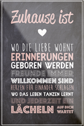 4252024230796	Schilderstore24	 ''Zuhause ist wo die Liebe wohnt''Schilderstore24 Blechschilder sind perfekt als Geschenk zu Weihnachten, Geburtstage, Feiern, Partys, Grillabende, Namenstag, Feiertag, Mädelsabend, Hochzeit. Jederzeit stilvoll im Wohnzimmer, Partykeller, Garage, Praxis, Büro, Café, Hauseingang Küche Haushalt Willkommen Eigenheim heim essen haus kochen herzlich Zuhause putzen