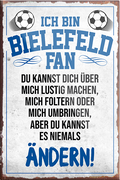 4252024230215	Schilderstore24	 ''Bielefeld Fan''Schilderstore24 Blechschilder sind perfekt als Geschenk zu Weihnachten, Geburtstage, Feiern, Partys, Grillabende, Namenstag, Feiertag, Mädelsabend, Hochzeit. Jederzeit stilvoll im Wohnzimmer, Partykeller, Garage, Praxis, Büro, Café, Hauseingang Fußball Mannschaft Verein Bolzen Ball sport liga kicken stadion freizeit