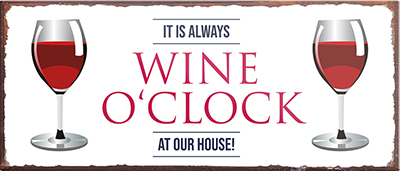 4252024239690	Schilderstore24	 ''It is always Wine O'Clock'' Schilderstore24 Blechschilder sind perfekt als Geschenk zu Weihnachten, Geburtstage, Feiern, Partys, Grillabende, Namenstag, Feiertag, Mädelsabend, Hochzeit. Jederzeit stilvoll im Wohnzimmer, Partykeller, Garage, Praxis, Büro, Café, Hauseingang Alkohol Cocktail Bier Sekt Getränk Bier Alkohol schnaps promille tequila   