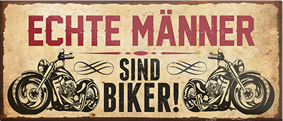 4252024242447	Schilderstore24	 ''Echte Männer sind Biker'' Schilderstore24 Blechschilder sind perfekt als Geschenk zu Weihnachten, Geburtstage, Feiern, Partys, Grillabende, Namenstag, Feiertag, Mädelsabend, Hochzeit. Jederzeit stilvoll im Wohnzimmer, Partykeller, Garage, Praxis, Büro, Café, Hauseingang Mechaniker Auto Motorrad Werkstatt auto werkstatt tüfteln schrauber