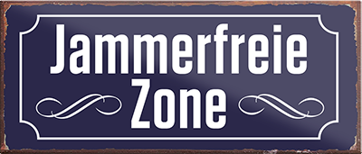 4252024241631	Schilderstore24	 ''Jammerfreie Zone'' Schilderstore24 Blechschilder sind perfekt als Geschenk zu Weihnachten, Geburtstage, Feiern, Partys, Grillabende, Namenstag, Feiertag, Mädelsabend, Hochzeit. Jederzeit stilvoll im Wohnzimmer, Partykeller, Garage, Praxis, Büro, Café, Hauseingang Küche Haushalt Willkommen Eigenheim heim essen haus kochen herzlich Zuhause putzen