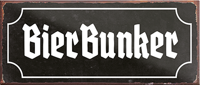 4252024239584	Schilderstore24	 ''Bierbunker'' Schilderstore24 Blechschilder sind perfekt als Geschenk zu Weihnachten, Geburtstage, Feiern, Partys, Grillabende, Namenstag, Feiertag, Mädelsabend, Hochzeit. Jederzeit stilvoll im Wohnzimmer, Partykeller, Garage, Praxis, Büro, Café, Hauseingang Alkohol Cocktail Bier Sekt Getränk Bier Alkohol schnaps promille tequila   