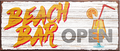 4252024242089	Schilderstore24	 ''Beach Bar Open'' Schilderstore24 Blechschilder sind perfekt als Geschenk zu Weihnachten, Geburtstage, Feiern, Partys, Grillabende, Namenstag, Feiertag, Mädelsabend, Hochzeit. Jederzeit stilvoll im Wohnzimmer, Partykeller, Garage, Praxis, Büro, Café, Hauseingang Meer Urlaub Sommer Sandstrand meer wasser strand sand urlaub ferien