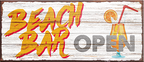 4252024242089	Schilderstore24	 ''Beach Bar Open'' Schilderstore24 Blechschilder sind perfekt als Geschenk zu Weihnachten, Geburtstage, Feiern, Partys, Grillabende, Namenstag, Feiertag, Mädelsabend, Hochzeit. Jederzeit stilvoll im Wohnzimmer, Partykeller, Garage, Praxis, Büro, Café, Hauseingang Meer Urlaub Sommer Sandstrand meer wasser strand sand urlaub ferien