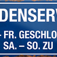 4252024240474	Schilderstore24	 ''Kundenservice Mo - Fr geschlossen (blau)'' Schilderstore24 Blechschilder sind perfekt als Geschenk zu Weihnachten, Geburtstage, Feiern, Partys, Grillabende, Namenstag, Feiertag, Mädelsabend, Hochzeit. Jederzeit stilvoll im Wohnzimmer, Partykeller, Garage, Praxis, Büro, Café, Hauseingang Büro Chef Angestellter Arbeit Job Arbeitsplatz Alltag Beruf Ausbildung