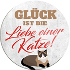 4252024233988	Schilderstore24	 ''Glück ist die Liebe einer Katze''Schilderstore24 Blechschilder sind perfekt als Geschenk zu Weihnachten, Geburtstage, Feiern, Partys, Grillabende, Namenstag, Feiertag, Mädelsabend, Hochzeit. Jederzeit stilvoll im Wohnzimmer, Partykeller, Garage, Praxis, Büro, Café, Hauseingang Haustier Tier Freund knuddelig Zuhause Katze Hund Hamster Meerschwein haustiere