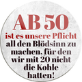 4252024231298	Schilderstore24	 ''Ab 50 ist es unsere Pflicht Blödsinn''Geschenk Weihnachten, Geburtstage, Feiern, Partys, Grillabende, Namenstag, Feiertag, Mädelsabend, Hochzeit Wohnzimmer, Partykeller, Garage, Praxis, Büro, Café, Hauseingang Sarkasmus Ironie Funny Schwarzer Humor faul dumm fun rente lästern teufel