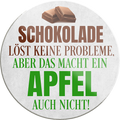 4252024232882	Schilderstore24	 ''Schokolade löst keine Probleme, Apfel auch nicht''Schilderstore24 Blechschilder sind perfekt als Geschenk zu Weihnachten, Geburtstage, Feiern, Partys, Grillabende, Namenstag, Feiertag, Mädelsabend, Hochzeit. Jederzeit stilvoll im Wohnzimmer, Partykeller, Garage, Praxis, Büro, Café, Hauseingang Lebensmittel Kaffee Kuchen Tee Grill crepes teigware süßigkeit essen grill wurst