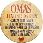 4252024233049	Schilderstore24	 ''Omas Hausregeln süsses geht immer''Schilderstore24 Blechschilder sind perfekt als Geschenk zu Weihnachten, Geburtstage, Feiern, Partys, Grillabende, Namenstag, Feiertag, Mädelsabend, Hochzeit. Jederzeit stilvoll im Wohnzimmer, Partykeller, Garage, Praxis, Büro, Café, Hauseingang Familie Zuhause Eltern Geschwister oma opa familie mama papa geschwister