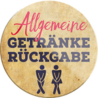 4252024234596	Schilderstore24	 ''Allgemeine Getränkerückgabe''Schilderstore24 Blechschilder sind perfekt als Geschenk zu Weihnachten, Geburtstage, Feiern, Partys, Grillabende, Namenstag, Feiertag, Mädelsabend, Hochzeit. Jederzeit stilvoll im Wohnzimmer, Partykeller, Garage, Praxis, Büro, Café, Hauseingang Zuhause WC Open Closed Badezimmer toilette scheißhaus putzen haushalt heim