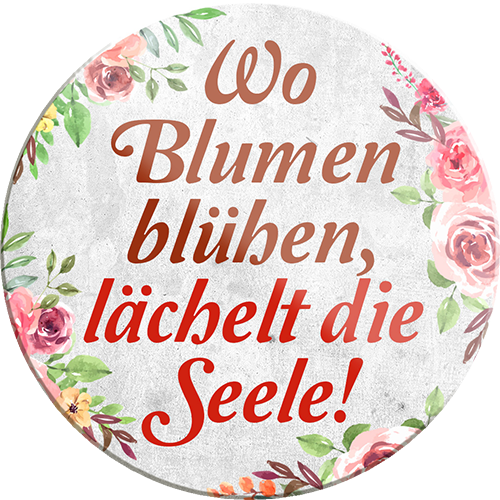 4252024233797	Schilderstore24	 ''Wo Blumen blühen Seele''Schilderstore24 Blechschilder sind perfekt als Geschenk zu Weihnachten, Geburtstage, Feiern, Partys, Grillabende, Namenstag, Feiertag, Mädelsabend, Hochzeit. Jederzeit stilvoll im Wohnzimmer, Partykeller, Garage, Praxis, Büro, Café, Hauseingang Garten Haushalt Heim Zuhause Gartenarbeit Hausarbeit Zuhause Blumen