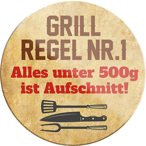 4252024232844	Schilderstore24	 ''Grill Regel Nr1 500g Aufschnitt''Schilderstore24 Blechschilder sind perfekt als Geschenk zu Weihnachten, Geburtstage, Feiern, Partys, Grillabende, Namenstag, Feiertag, Mädelsabend, Hochzeit. Jederzeit stilvoll im Wohnzimmer, Partykeller, Garage, Praxis, Büro, Café, Hauseingang Lebensmittel Kaffee Kuchen Tee Grill crepes teigware süßigkeit essen grill wurst