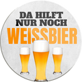 4252024232110	Schilderstore24	 ''Da hilft nur noch Weissbier''Schilderstore24 Blechschilder sind perfekt als Geschenk zu Weihnachten, Geburtstage, Feiern, Partys, Grillabende, Namenstag, Feiertag, Mädelsabend, Hochzeit. Jederzeit stilvoll im Wohnzimmer, Partykeller, Garage, Praxis, Büro, Café, Hauseingang Alkohol Kasten Bier Saufen Getränk Bier Alkohol schaumkrone promille hopfen