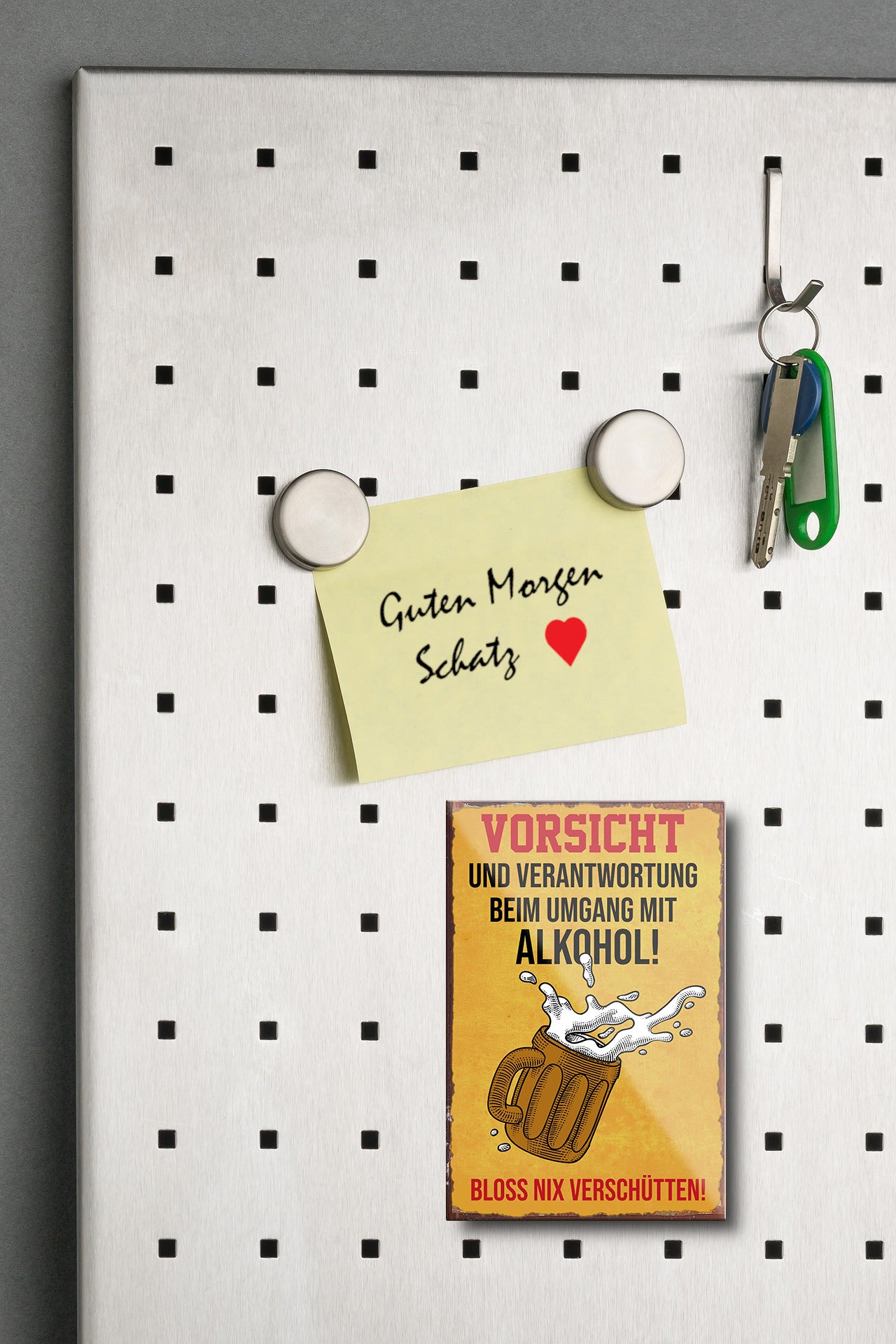 Magnet ''Vorsicht und Verantwortung beim Umgang Alkohol'' 9x6x0,3cm