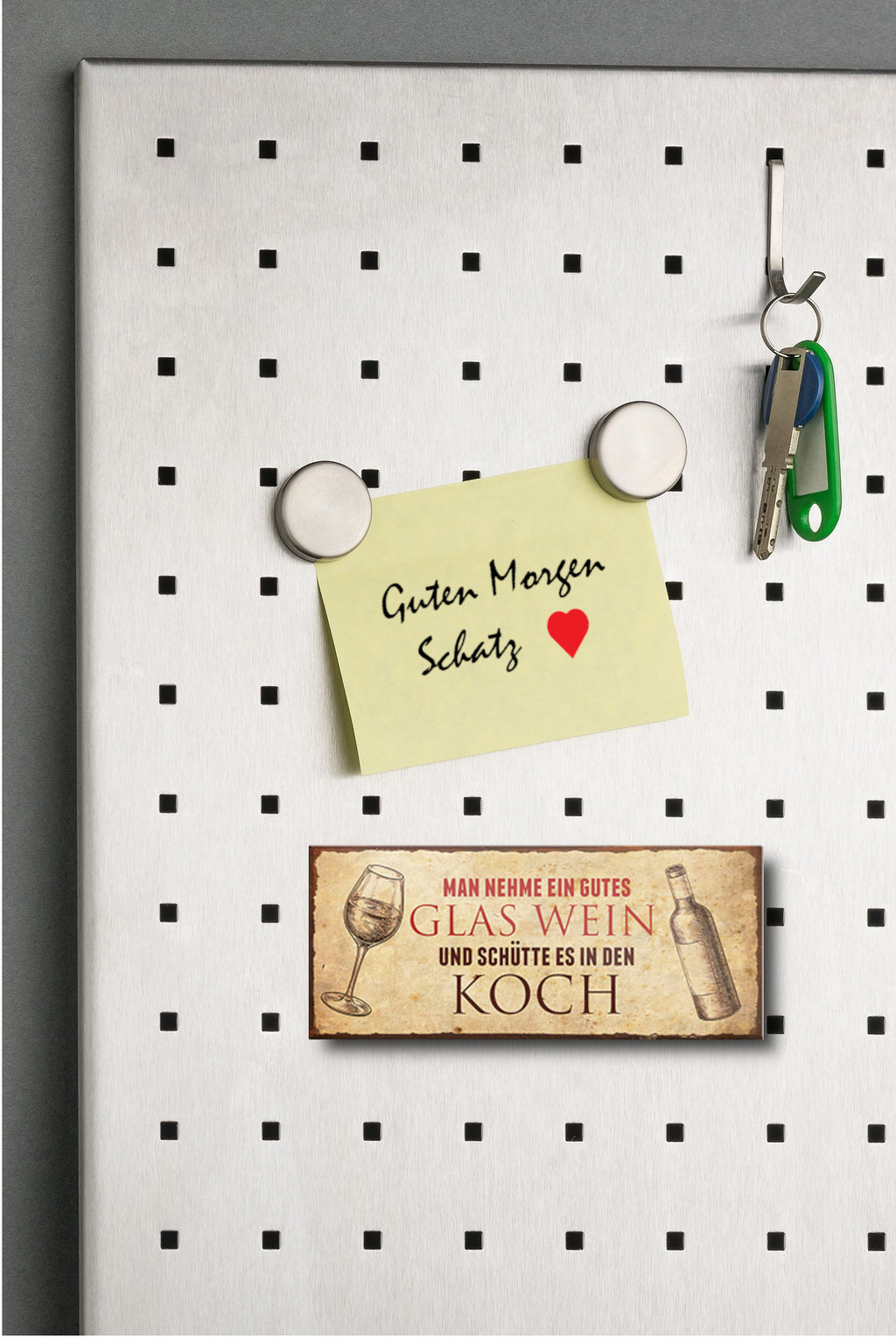 Magnet ''Man nehme ein gutes Glas Wein'' 9,3x4cm