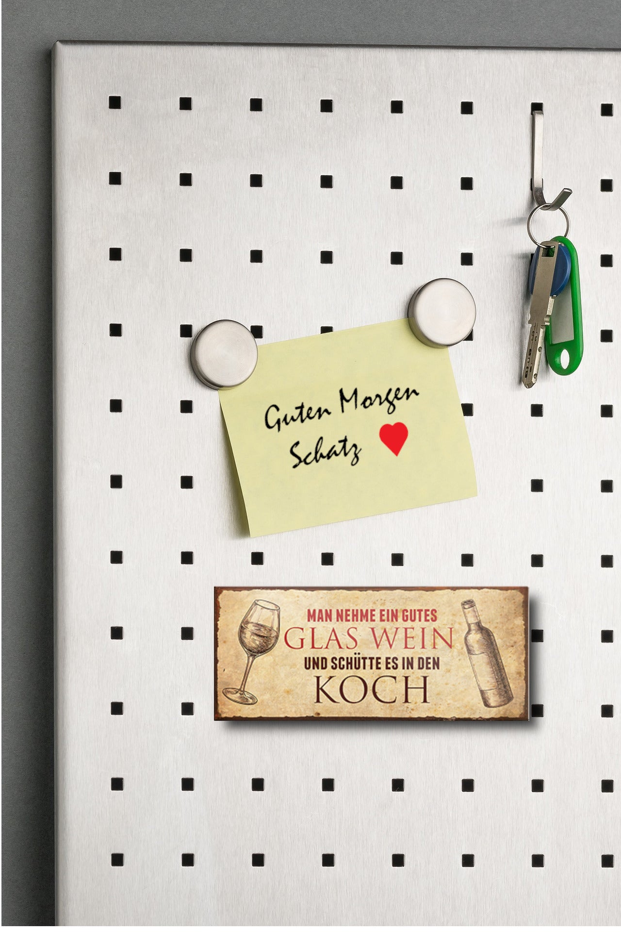 Magnet ''Man nehme ein gutes Glas Wein'' 9,3x4cm