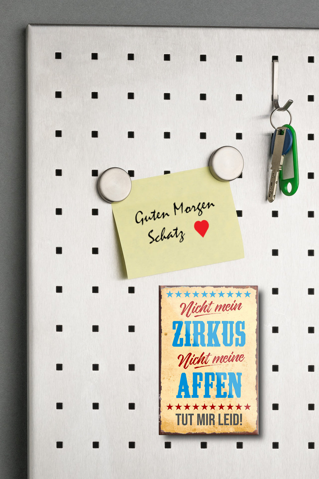 Magnet ''Nicht mein Zirkus nicht meine Affen'' 9x6x0,3cm