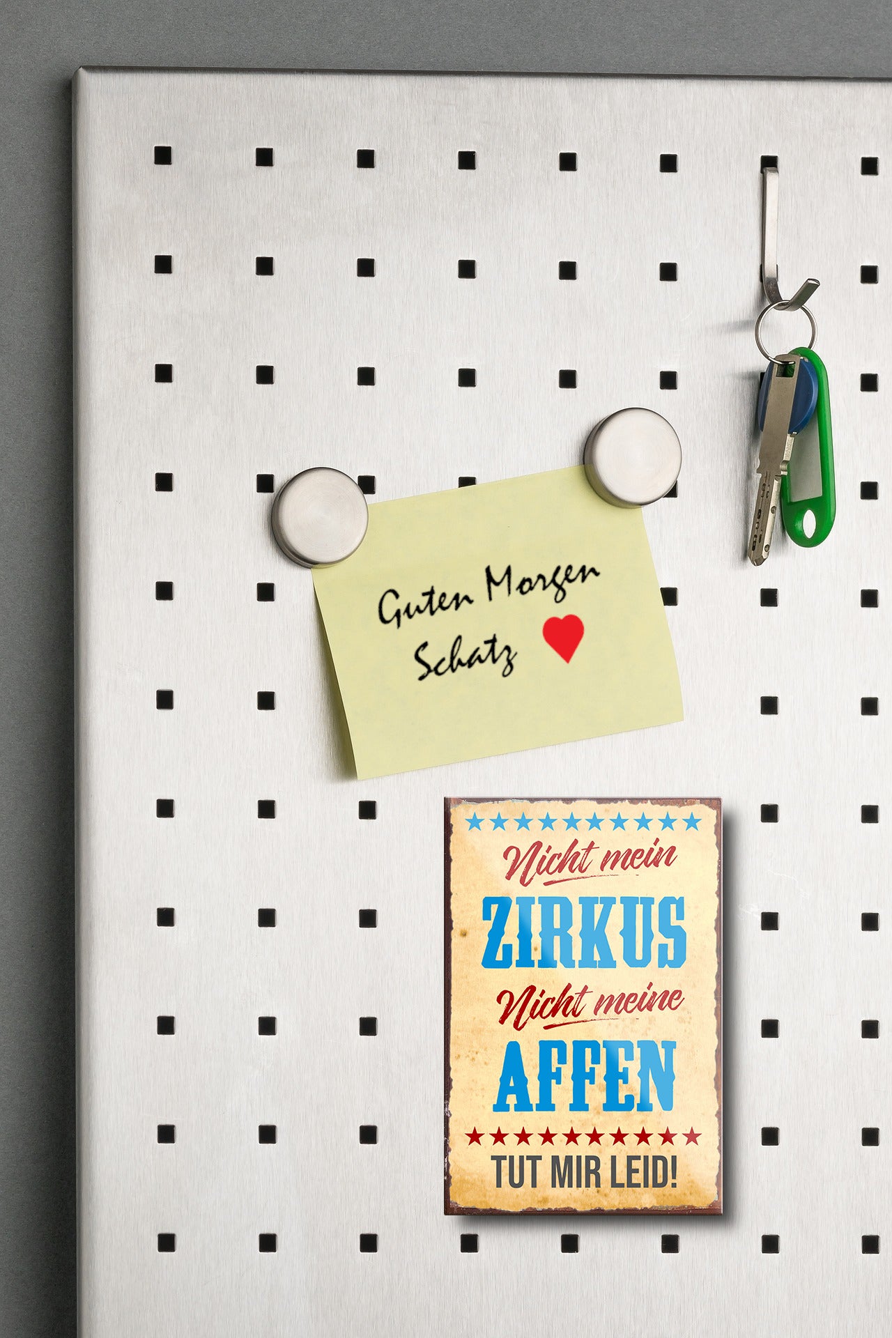 Magnet ''Nicht mein Zirkus nicht meine Affen'' 9x6x0,3cm