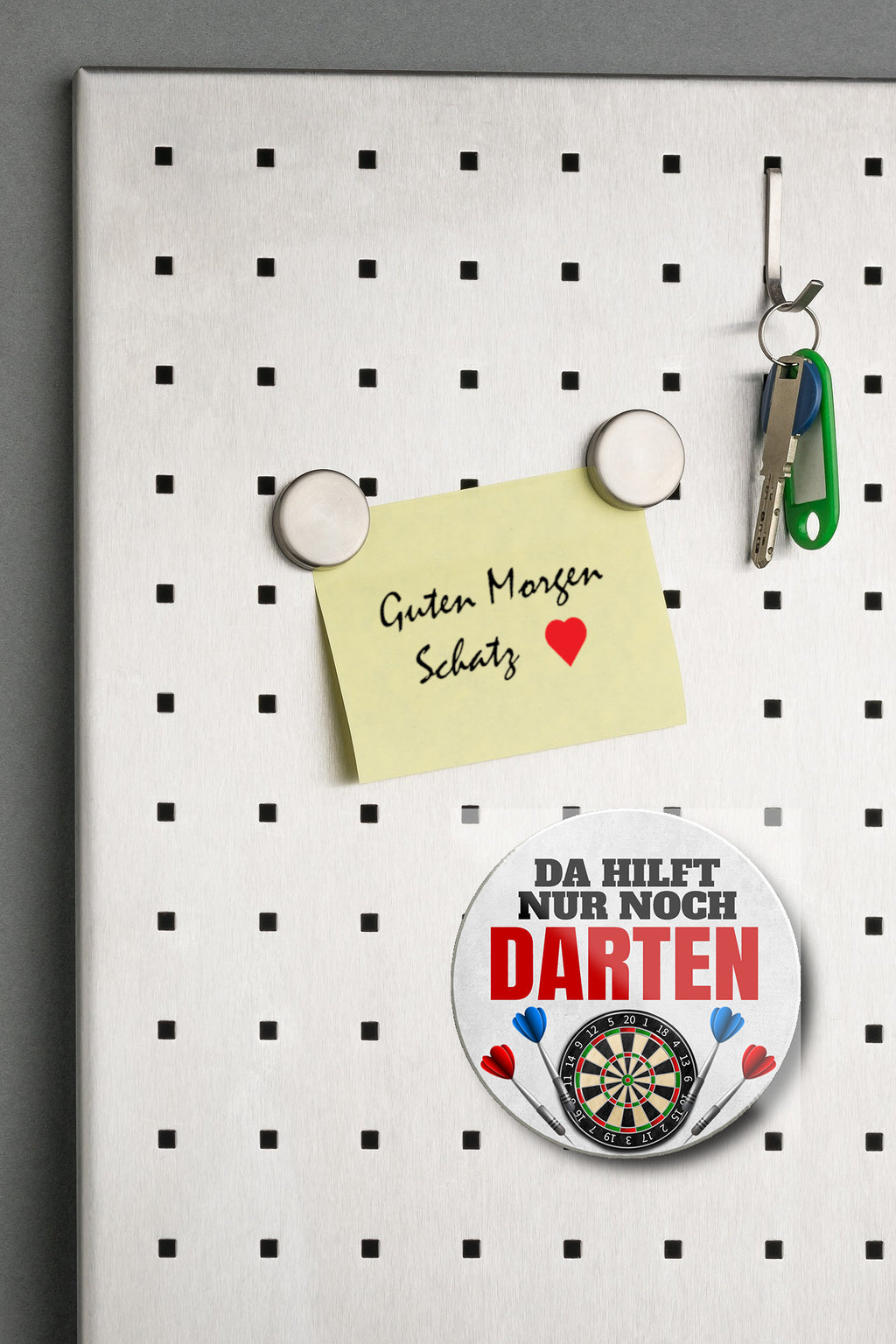 Magnet ''Da hilft nur noch Darten'' 8x8x0,3cm