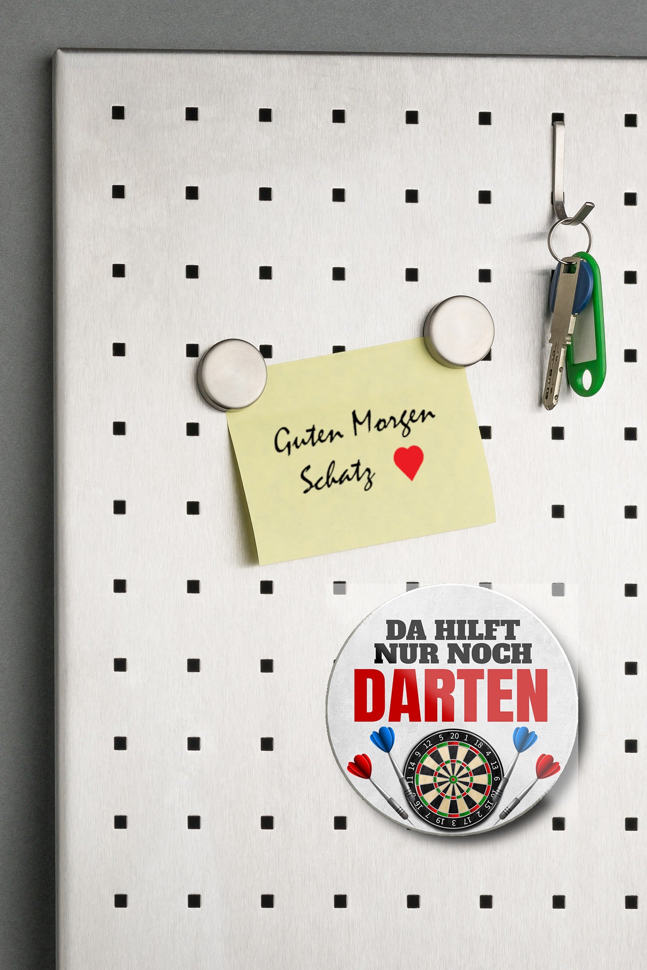 Magnet ''Da hilft nur noch Darten'' 8x8x0,3cm