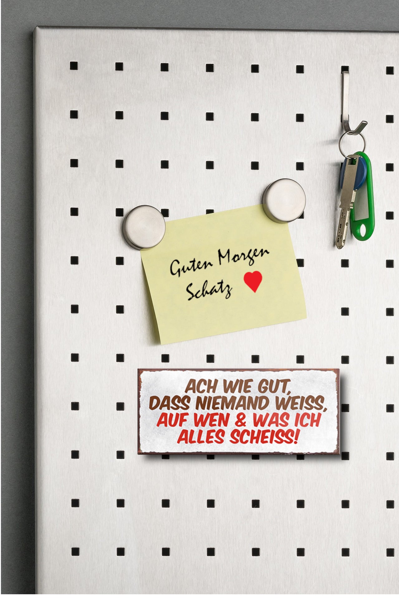 Magnet ''Ach wie gut dass niemand weiss auf wen ich scheiss'' 9,3x4cm