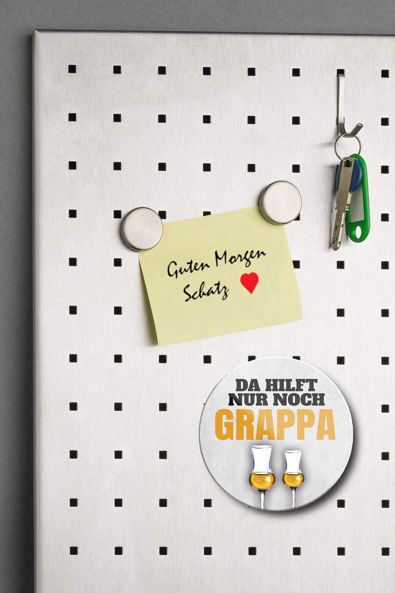 Magnet ''Da hilft nur noch Grappa'' 8x8x0,3cm