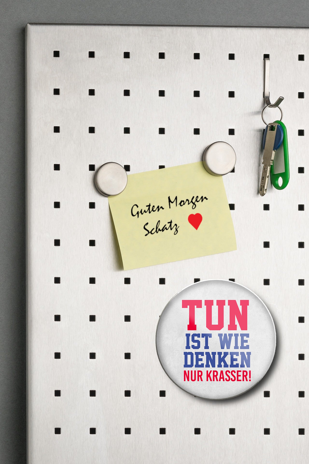 Magnet ''Tun ist wie denken nur Krasser'' 8x8x0,3cm