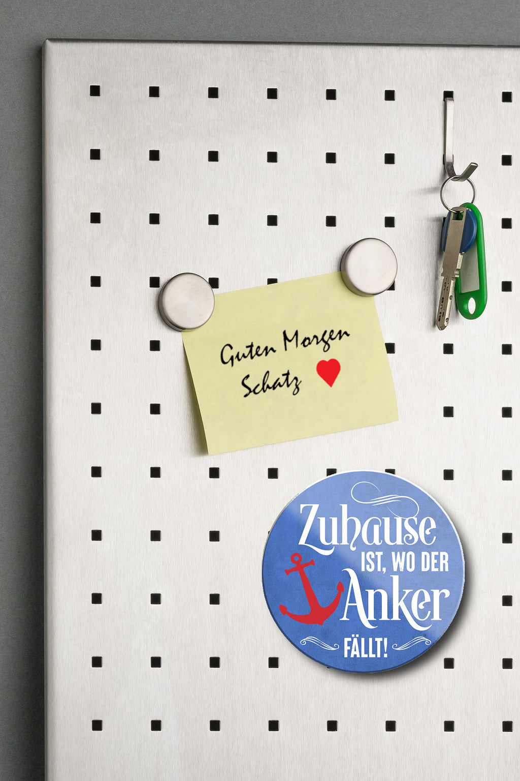 Magnet ''Zuhause ist wo der Anker fällt'' 8x8x0,3cm