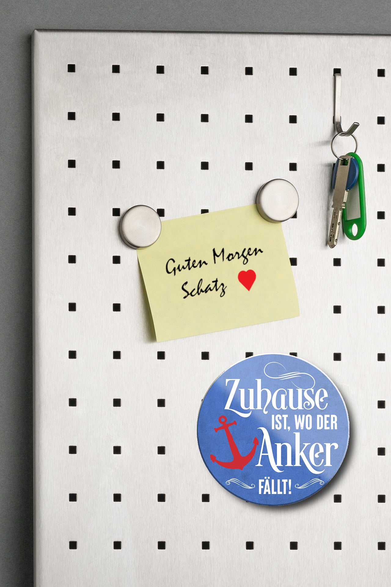Magnet ''Zuhause ist wo der Anker fällt'' 8x8x0,3cm