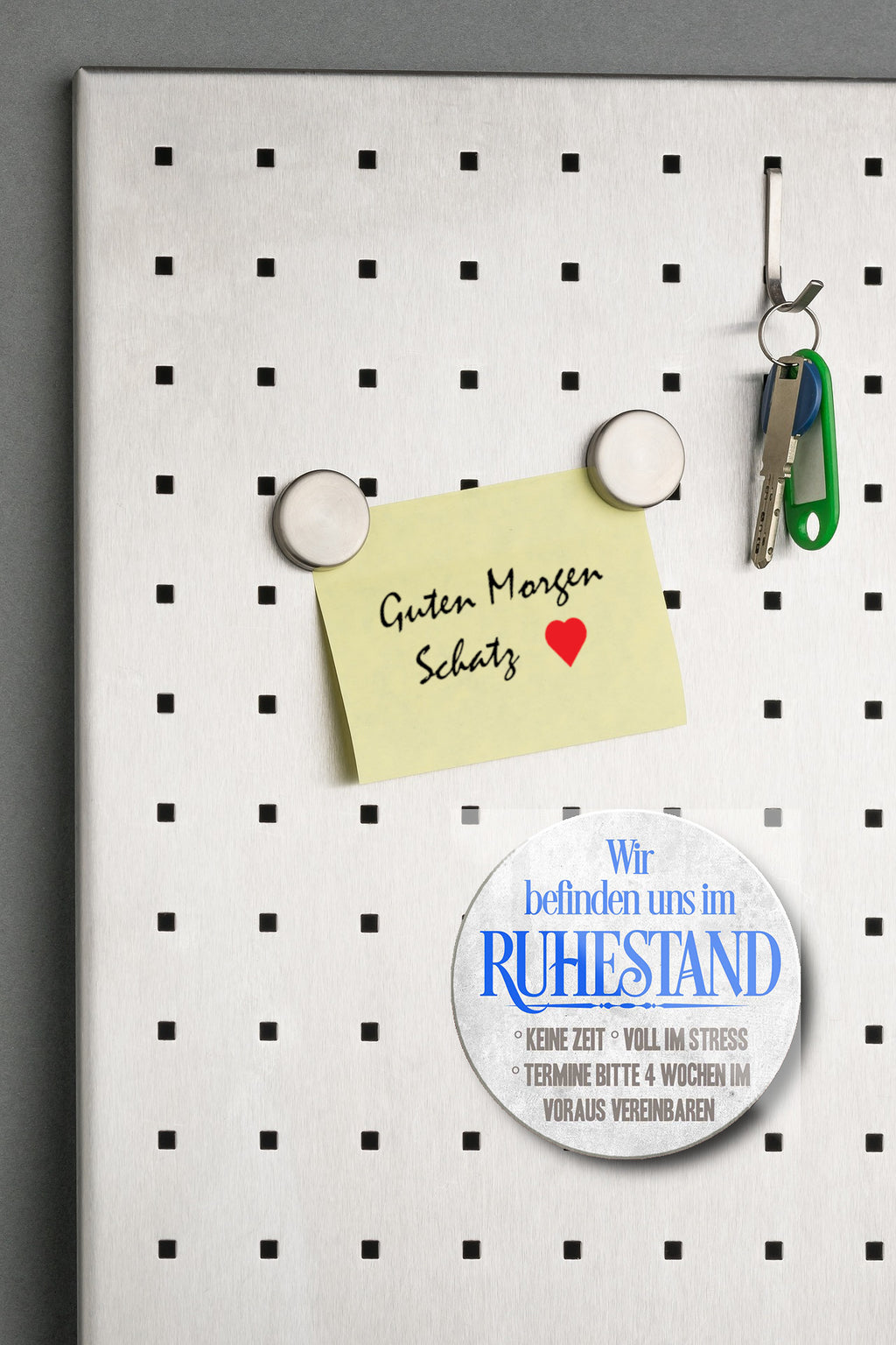 Magnet ''Wir befinden uns im Ruhestand'' 8x8x0,3cm