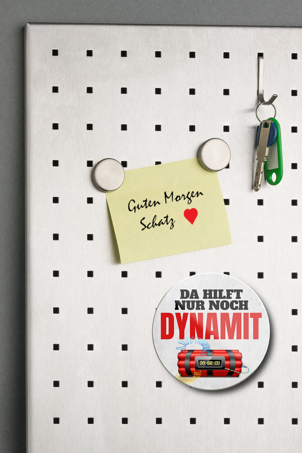 Magnet ''Da hilft nur noch Dynamit'' 8x8x0,3cm