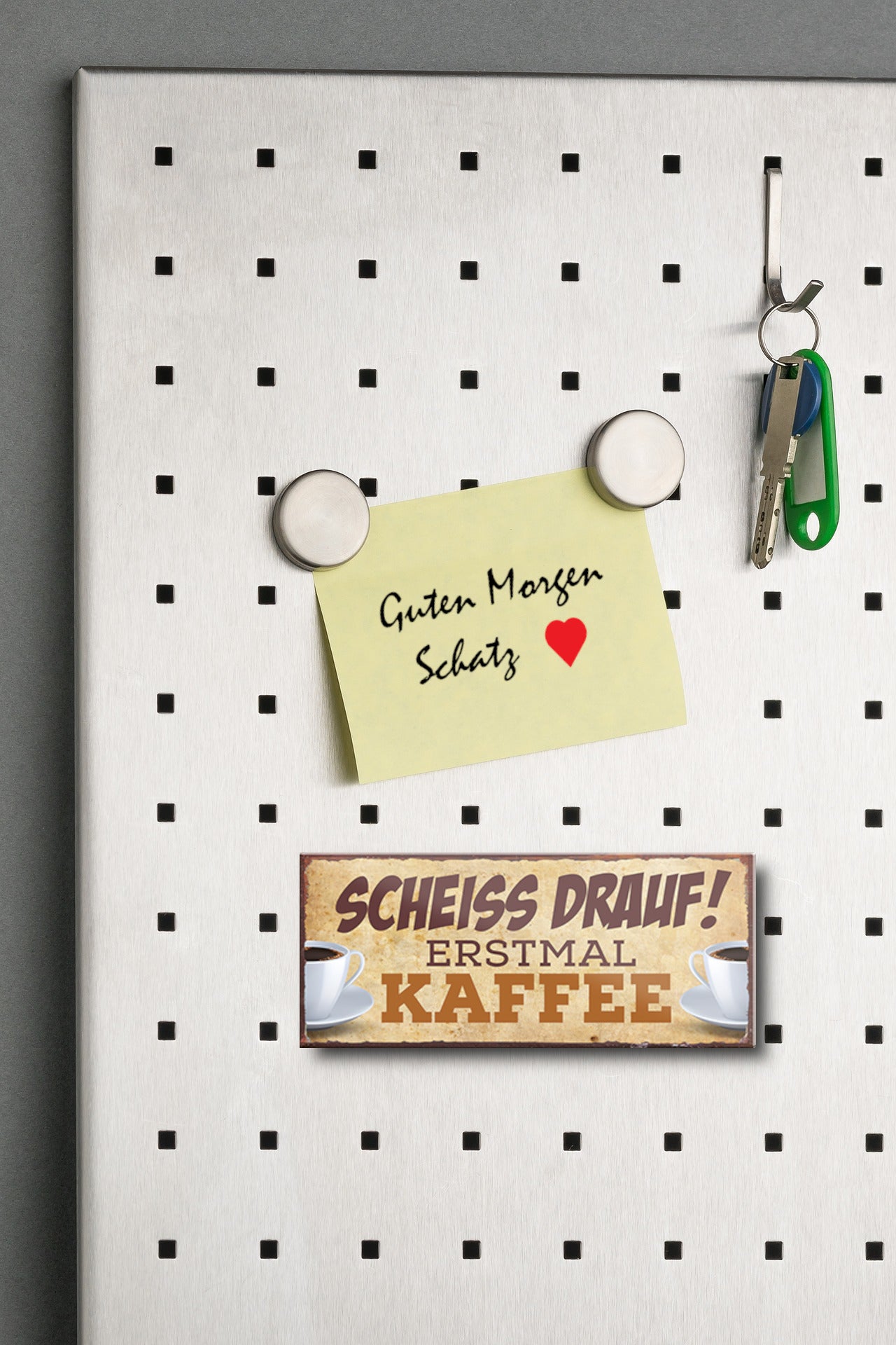 Magnet ''Scheiss drauf! Erstmal Kaffee'' 9,3x4cm