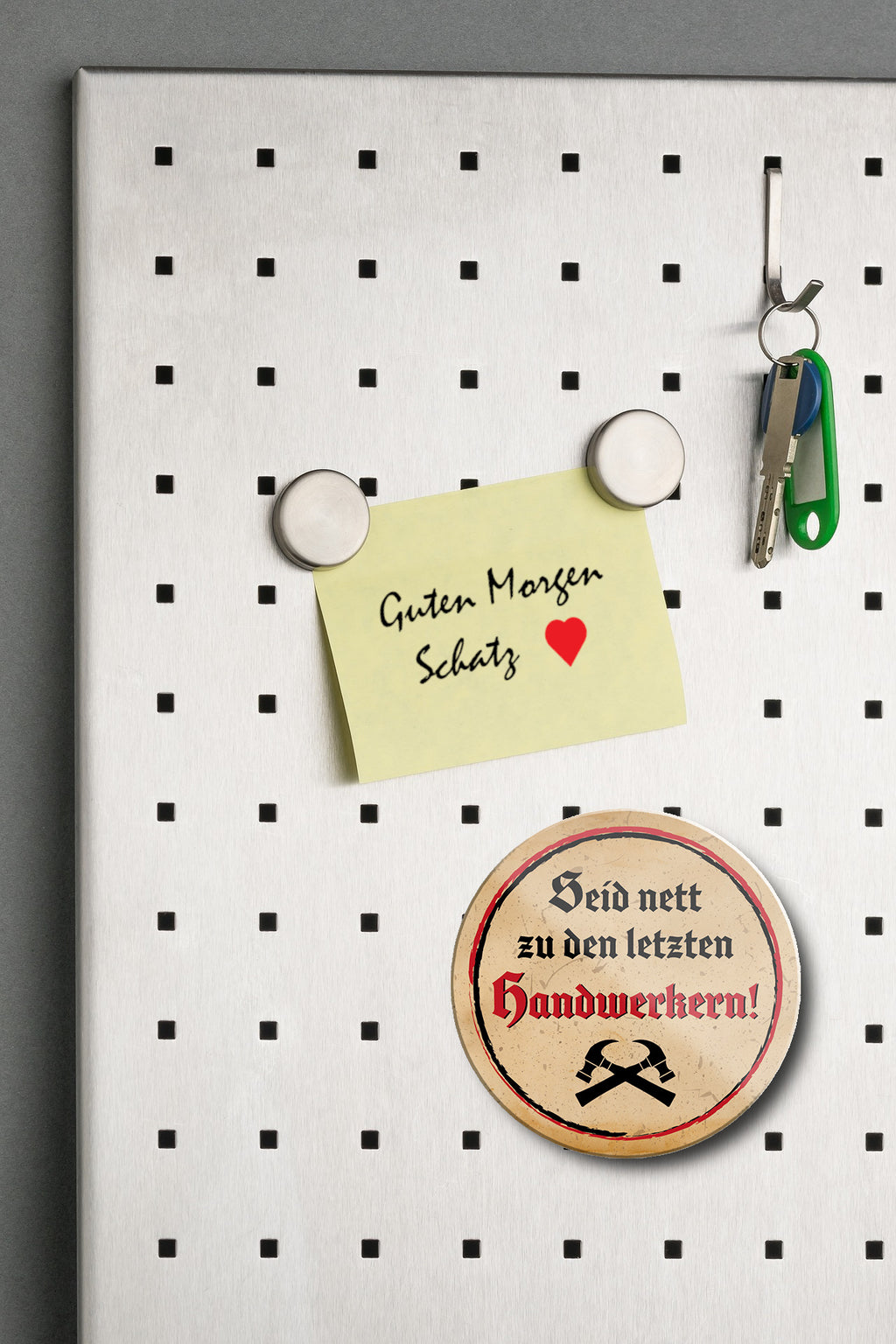 Magnet ''Seid nett zu den letzten Handwerkern'' 8x8x0,3cm