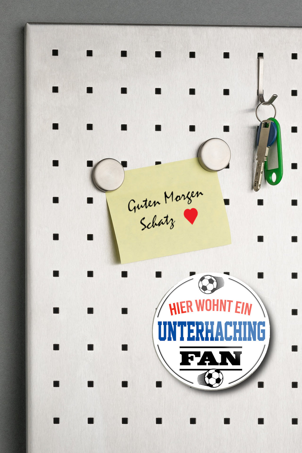 Magnet ''Unterhachingen Fan'' 8x8x0,3cm