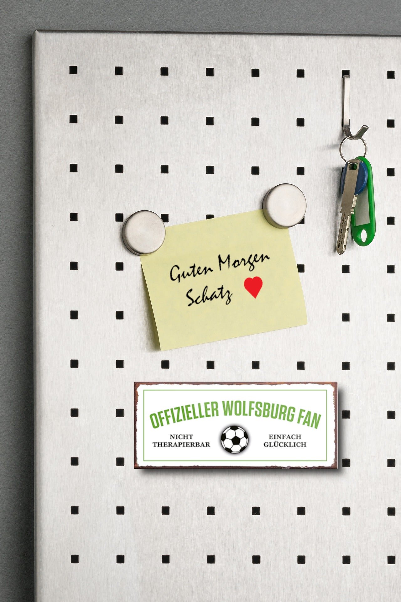 Magnet ''Offizieller Wolfsburg Fan'' 9,3x4cm