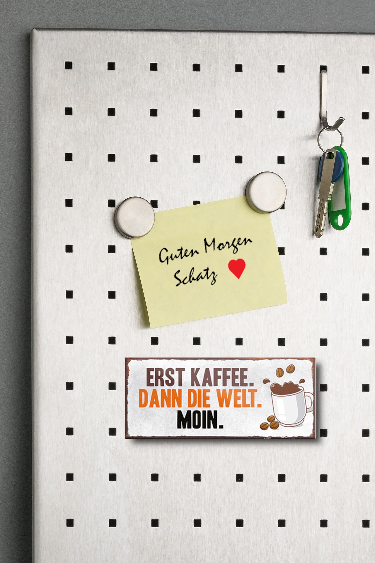 Magnet ''Erst Kaffee. Dann die Welt. Moin'' 9,3x4cm