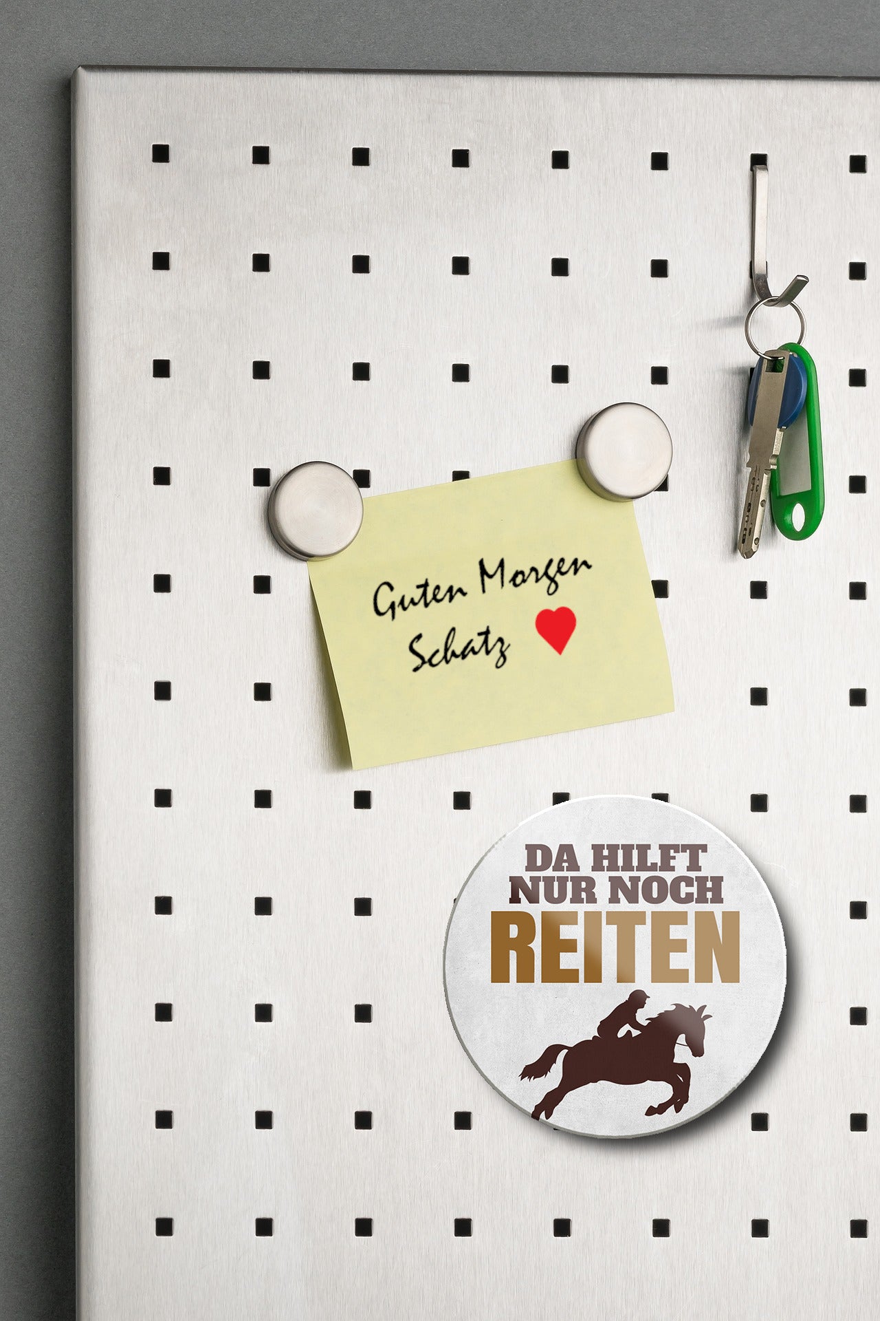 Magnet ''Da hilft nur noch Reiten'' 8x8x0,3cm