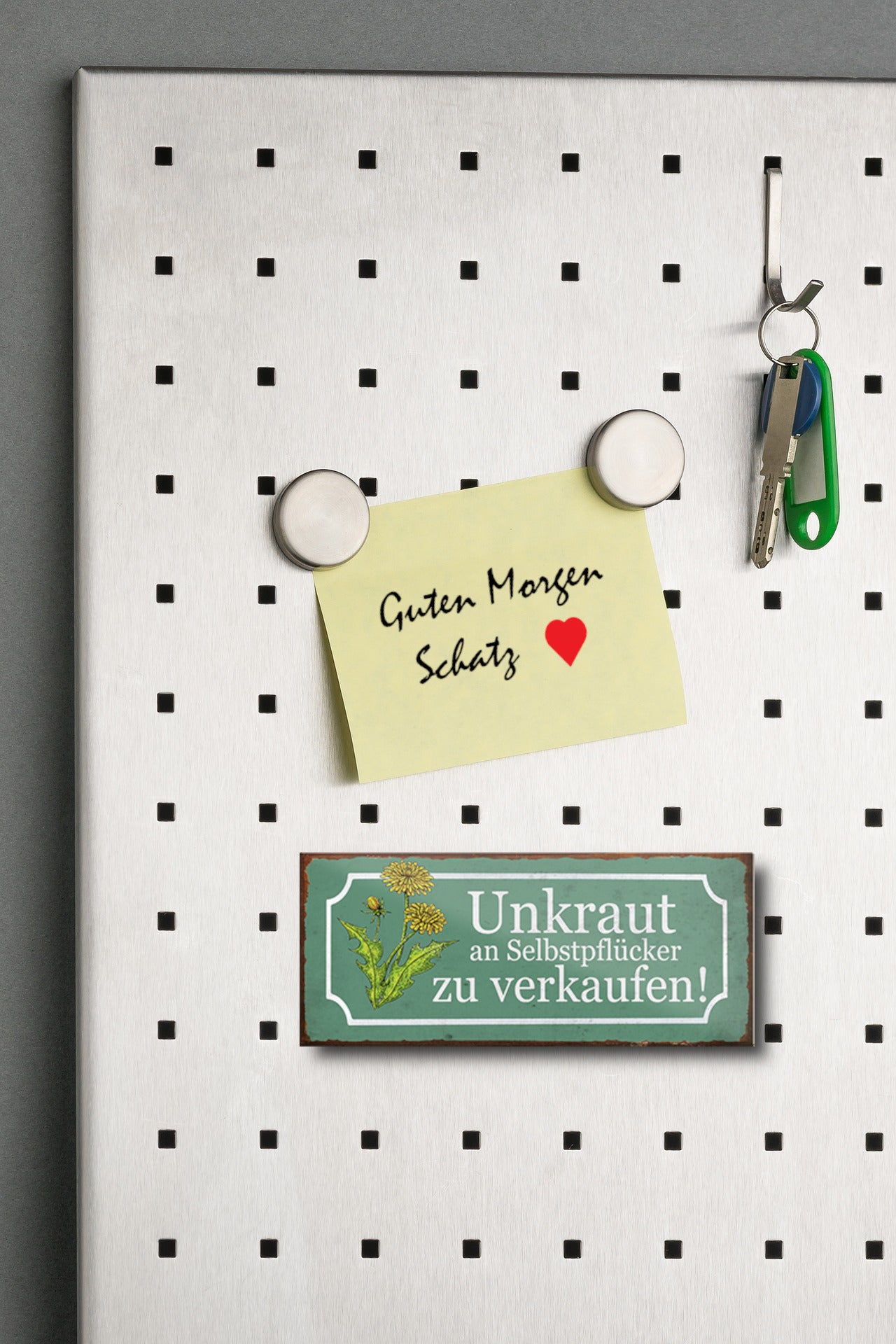 Magnet ''Unkraut an Selbstpflücker zu verkaufen'' 9,3x4cm