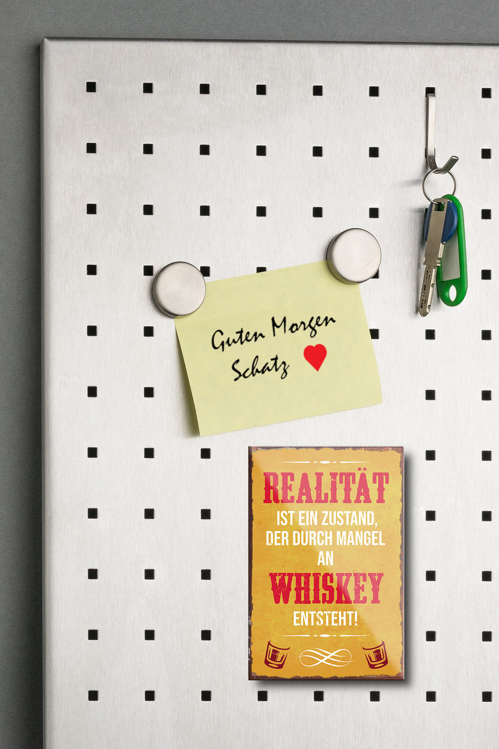 Magnet ''Realität ist ein Zustand der durch Mangel Whiskey'' 9x6x0,3cm