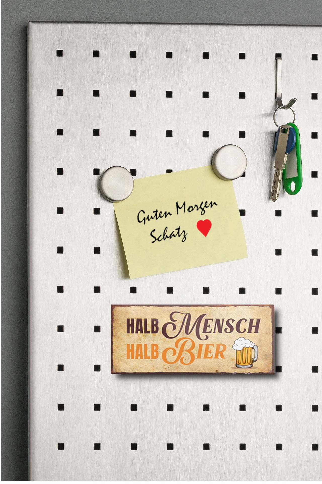 Magnet ''Halb Mensch halb Bier'' 9,3x4cm