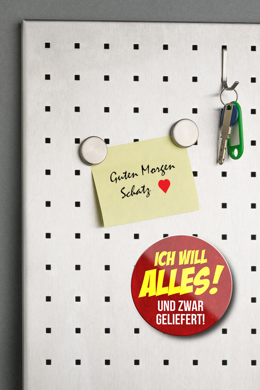 Magnet ''Ich will Alles und zwar geliefert'' 8x8x0,3cm