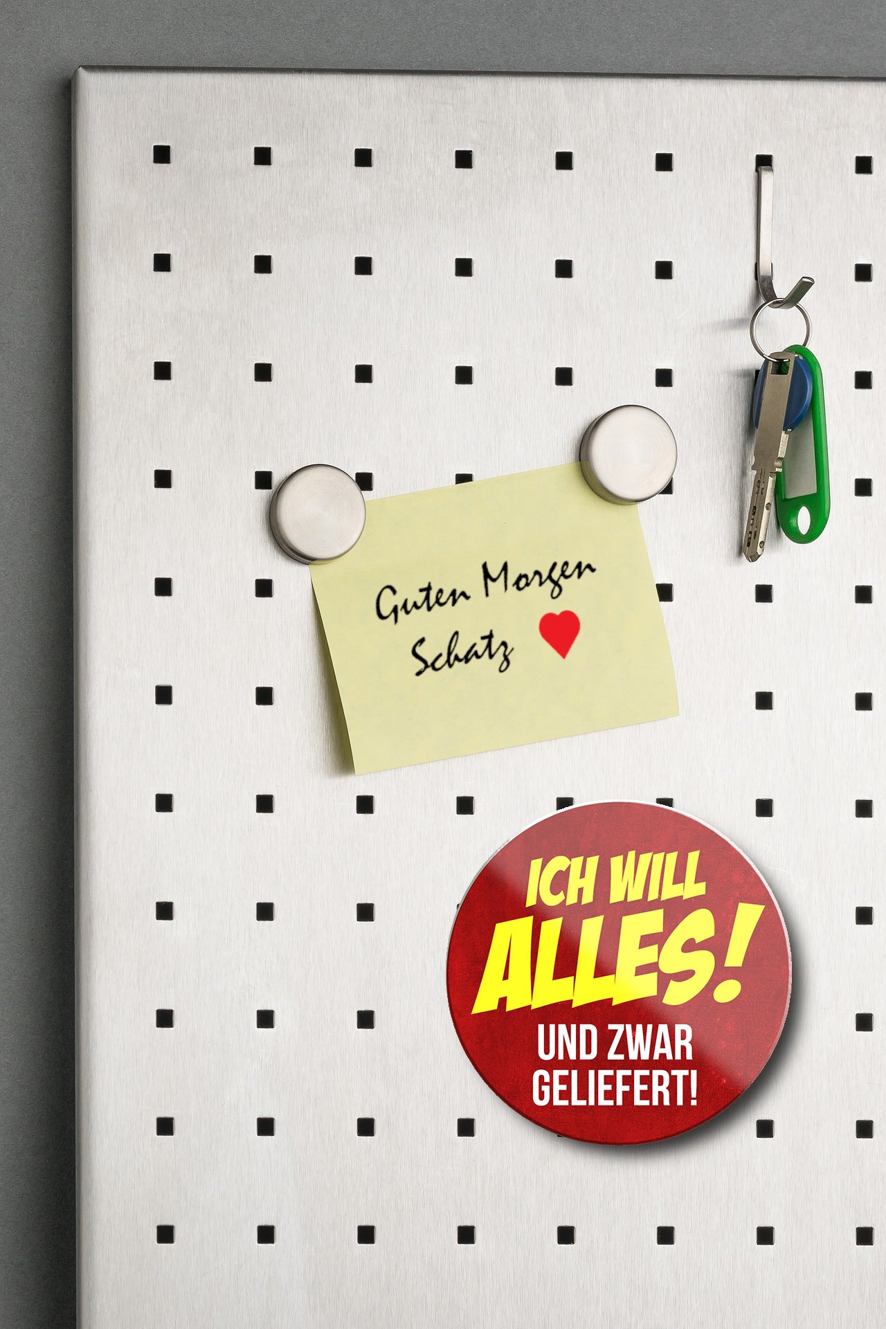 Magnet ''Ich will Alles und zwar geliefert'' 8x8x0,3cm