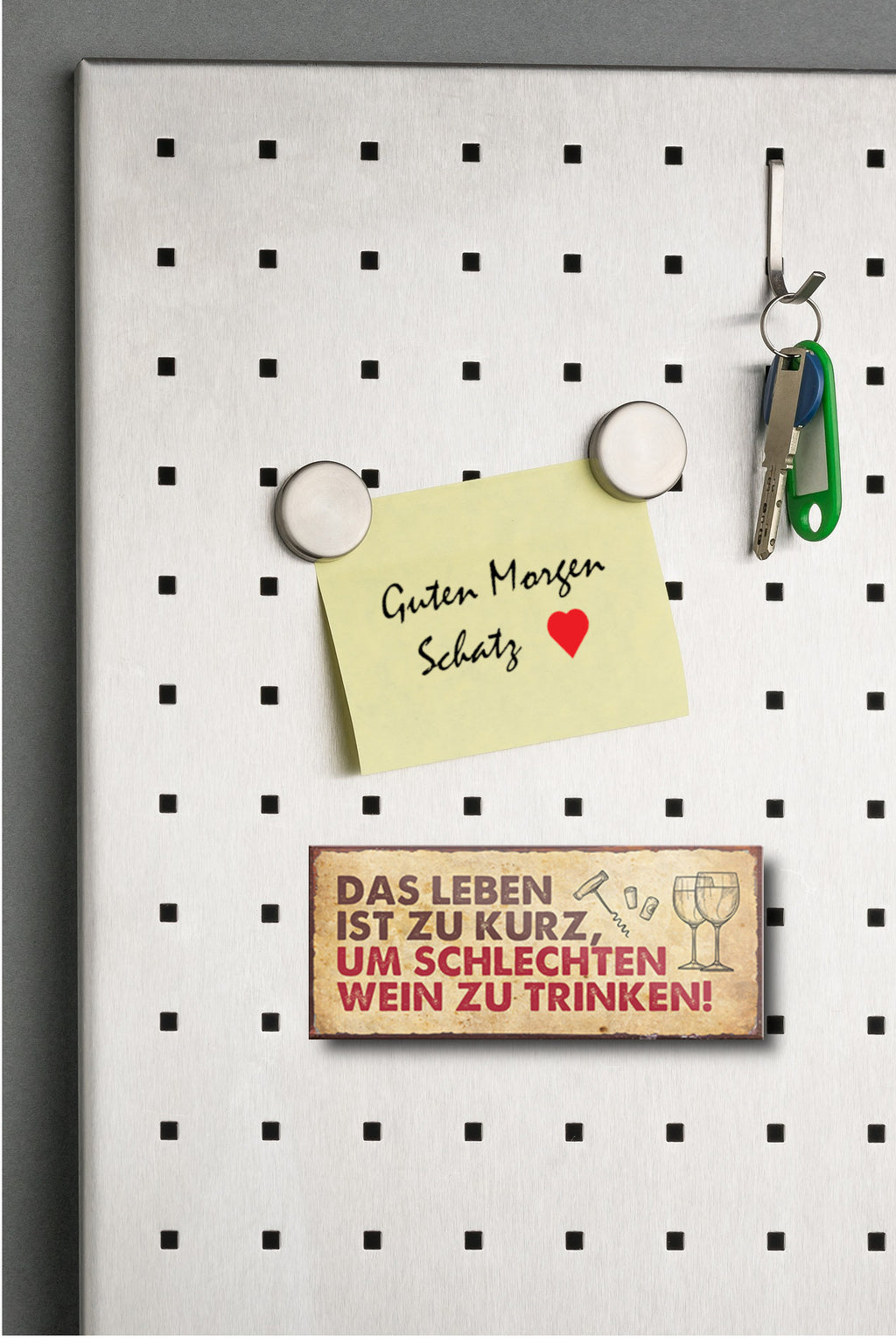 Magnet ''Das Leben ist zu kurz um schlechten Wein trinken'' 9,3x4cm