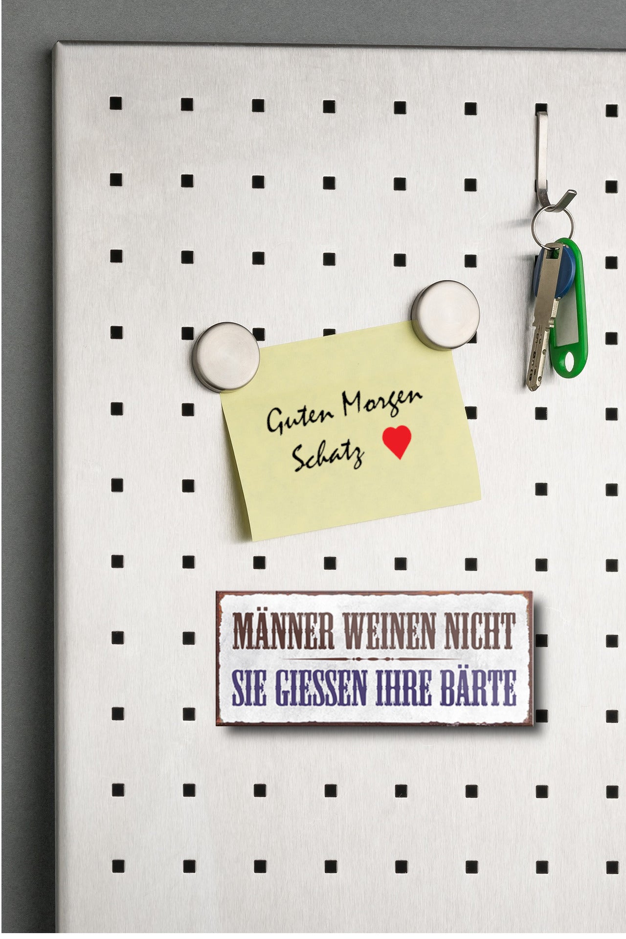 Magnet ''Männer weinen nicht sie giessen ihre Bärte'' 9,3x4cm